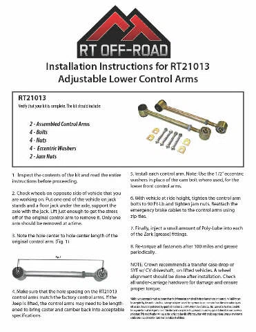 RT Off-Road - Adjustable Control Arm Set - RT21013